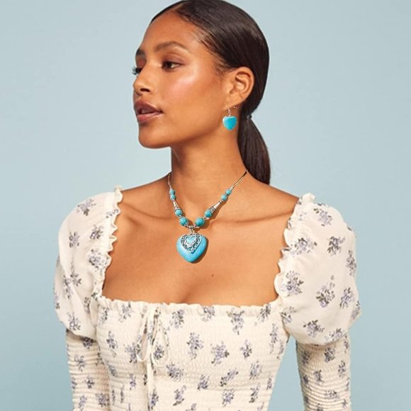 Bohemian Turquoise Necklace for Women Western Jewelry Boho Turquoise Nec… - Picture 7 of 7